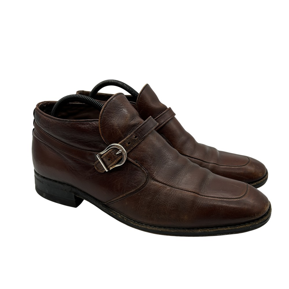Vintage Sears Easy‎ Flex Chukka Boots Mens Size 10D Brown Leather Ankle Strap